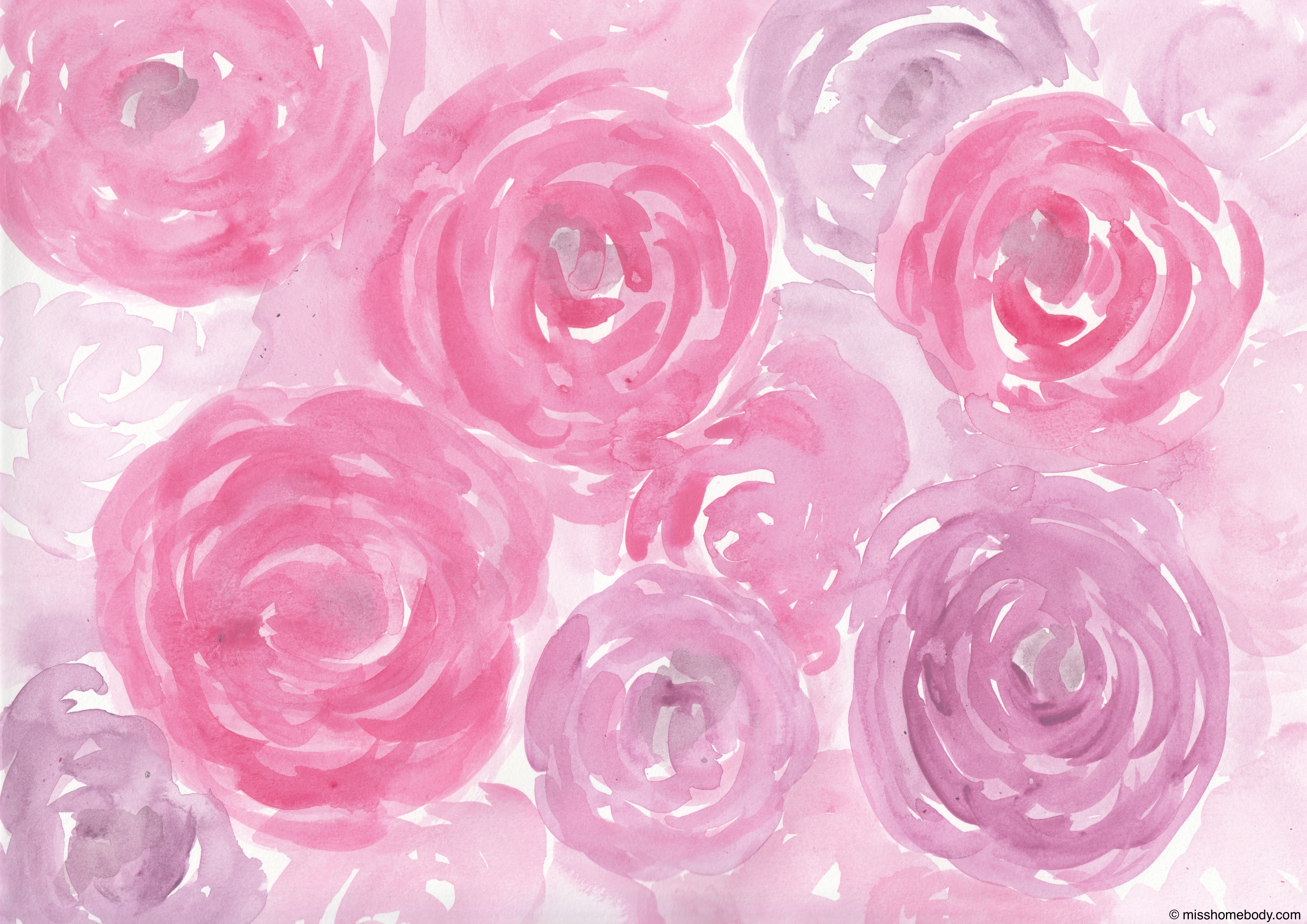 4677x3307 Free Floral Watercolor Desktop Or Phone Background - Watercolor Desktop