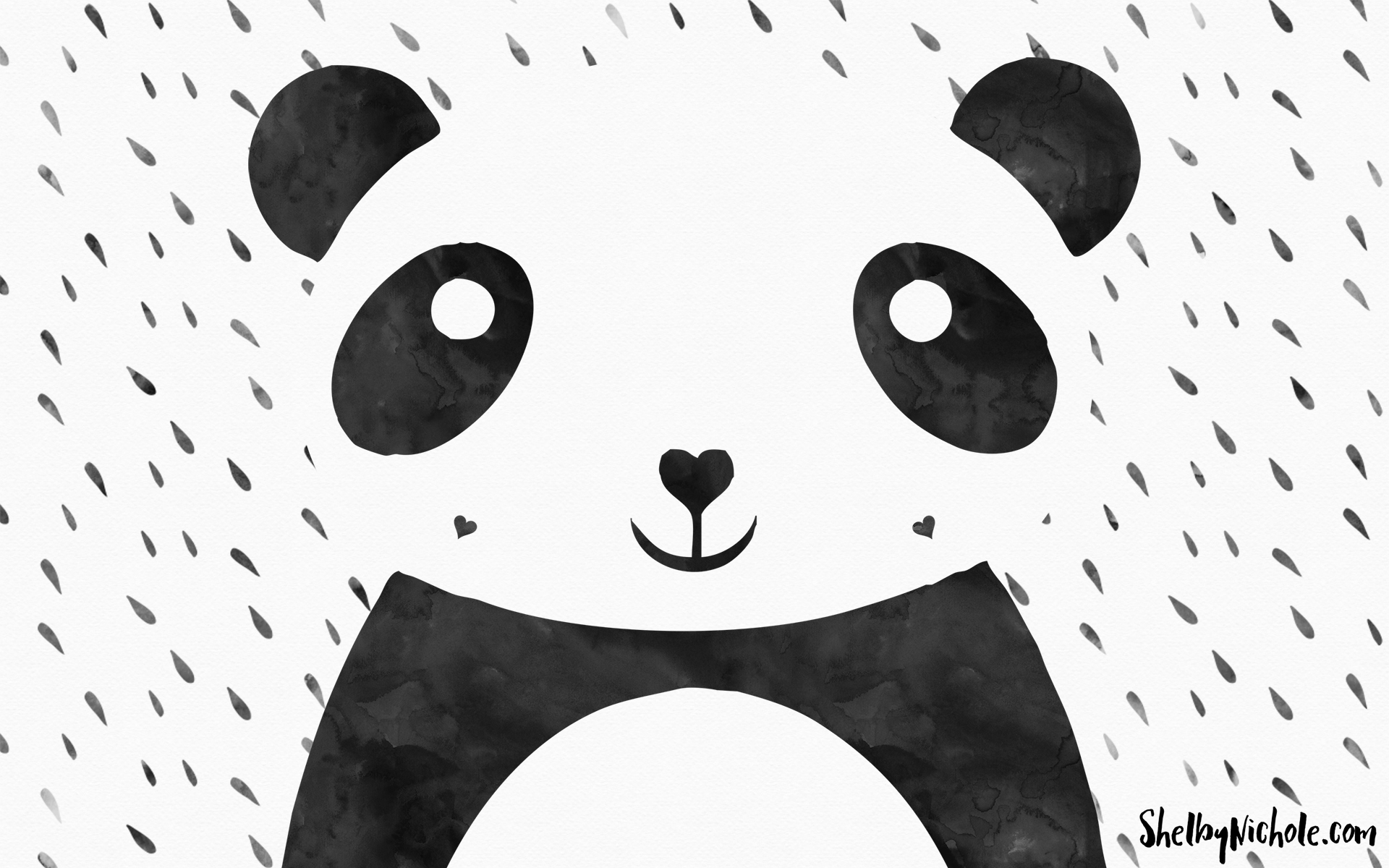 1920x1200 Free Watercolor Panda Desktop Wallpaper - Watercolor Desktop Background