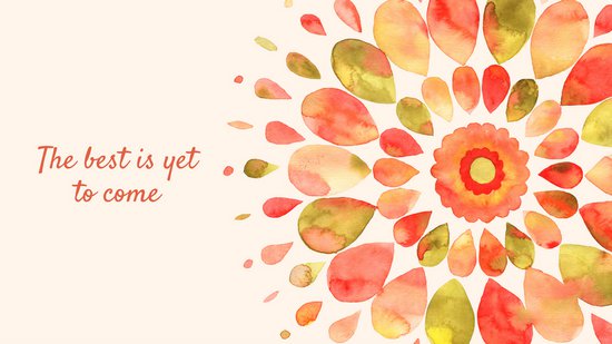 550x309 Orange Red Watercolor Flowers Desktop Wallpaper - Watercolor Desktop Wallpaper