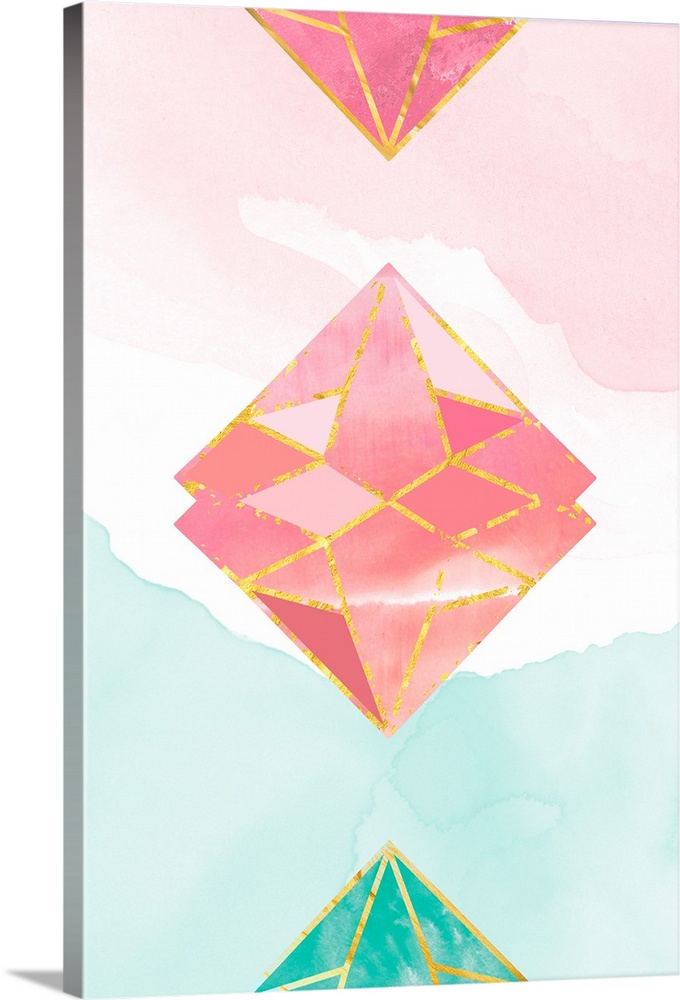 680x1000 Watercolor Diamond In The Sky Wall Art, Canvas Prints, Framed - Watercolor Diamond