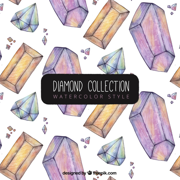 626x626 Watercolor Diamond Pattern Vector Free Download - Watercolor Diamond