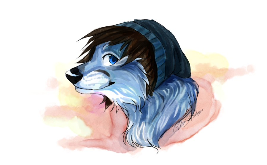 900x557 Digital Watercolor Headshot Commission By Capukat - Watercolor Digital Art