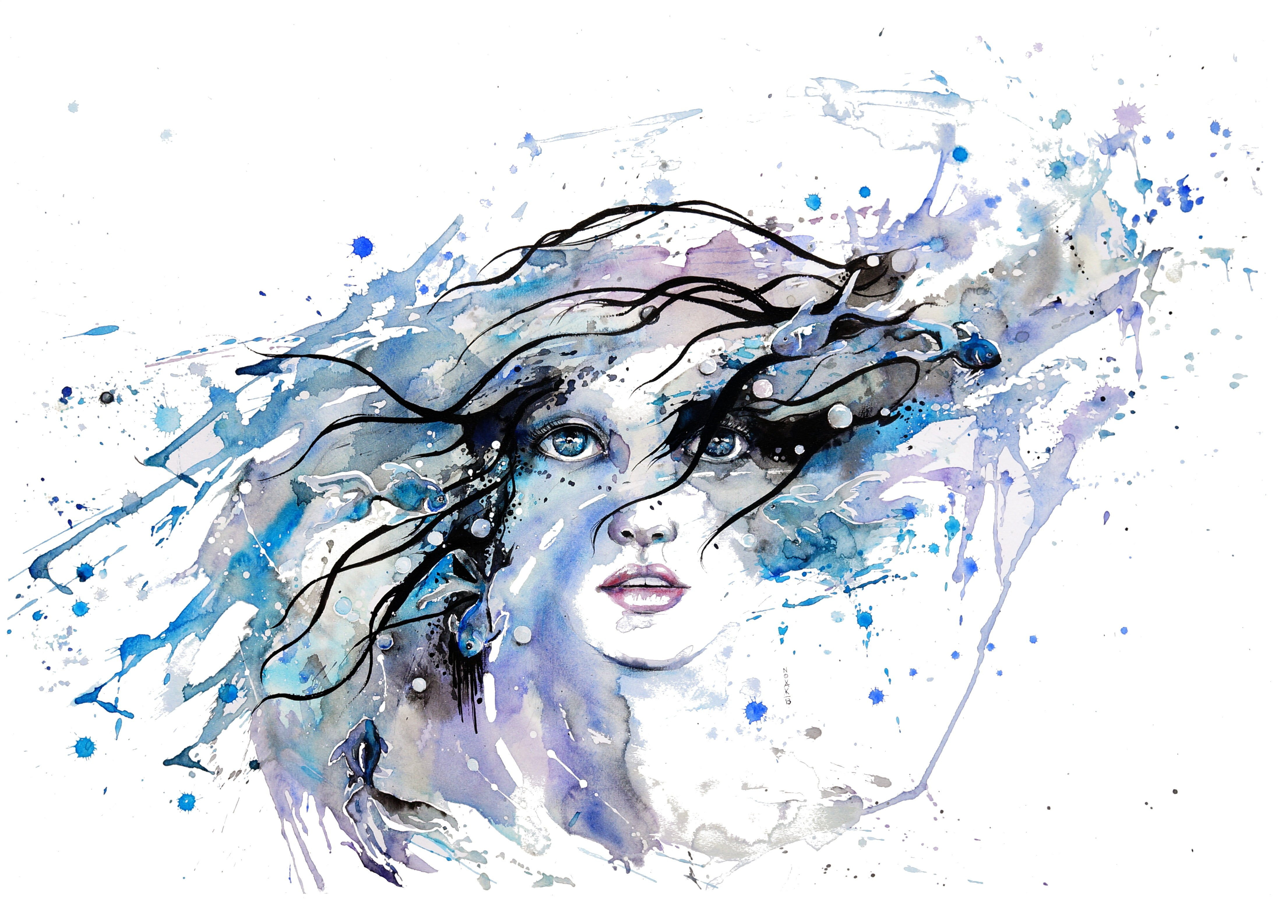 4400x3160 Expressive And Story Telling Watercolors And Digital Art By Dreja - Watercolor Digital Art