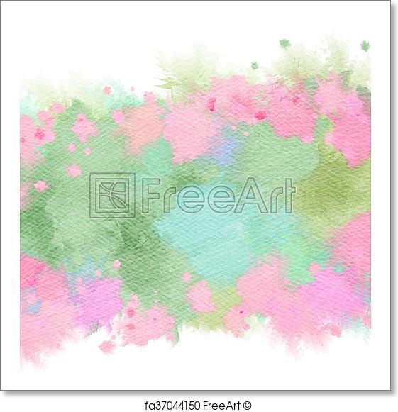 561x581 Free Art Print Of Abstract Watercolor Flowers Frame. Abstract - Watercolor Digital Art