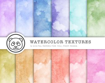 340x270 Watercolor Digital Paper Watercolor Paper With Etsy - Watercolor Digital Paper