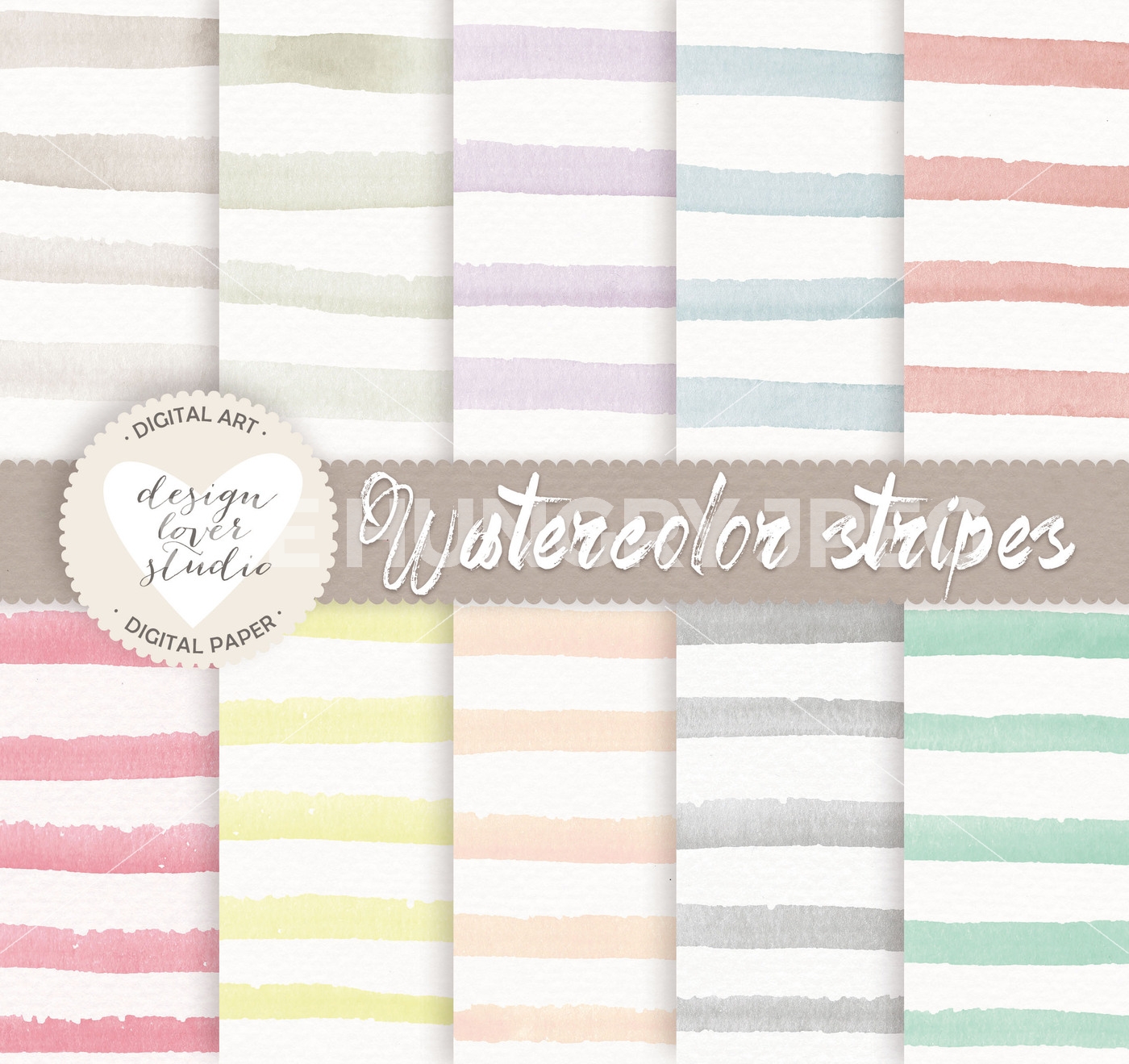 1400x1319 Watercolour Stripes Digital Papers, Watercolor Digital Paper - Watercolor Digital Paper