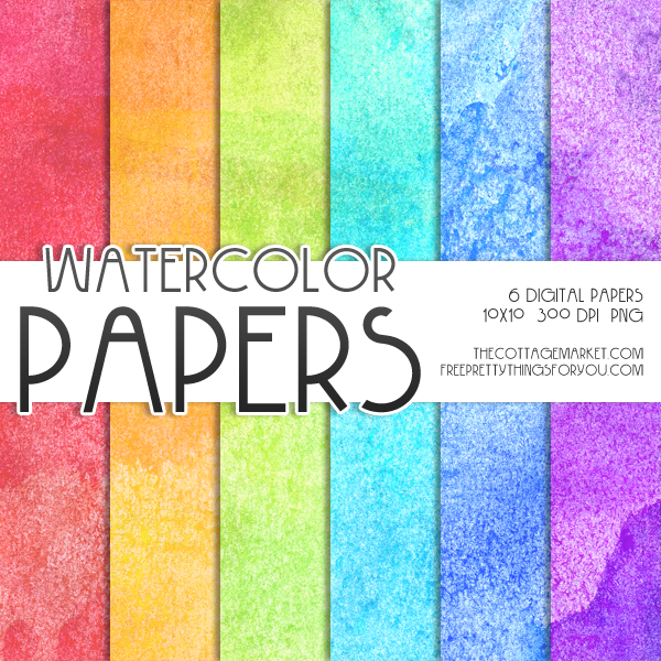 600x600 Free Watercolor Digital Paper Pack 1 - Watercolor Digital Paper