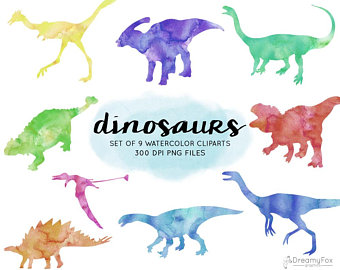340x270 Dinosaur Watercolor Etsy - Watercolor Dinosaur