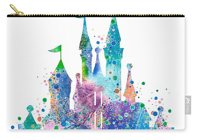 800x570 Disney Castle 2 Watercolor Print Carry All Pouch For Sale By - Watercolor Disney Castle