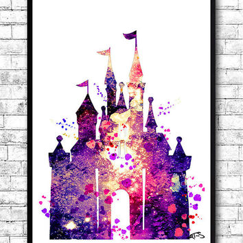 354x354 Shop Disney Castle Wall Art On Wanelo - Watercolor Disney Castle