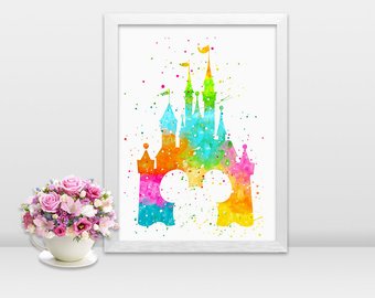 340x270 Watercolor Castle T - Watercolor Disney Castle