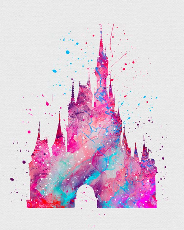 620x775 Cinderella Castle 2 Watercolor Art Stuff I Want - Watercolor Disney Castle