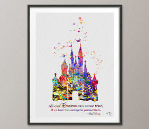 300x260 Cinderella Disney Inspired Princess Castle Quote Disney Castle - Watercolor Disney Castle