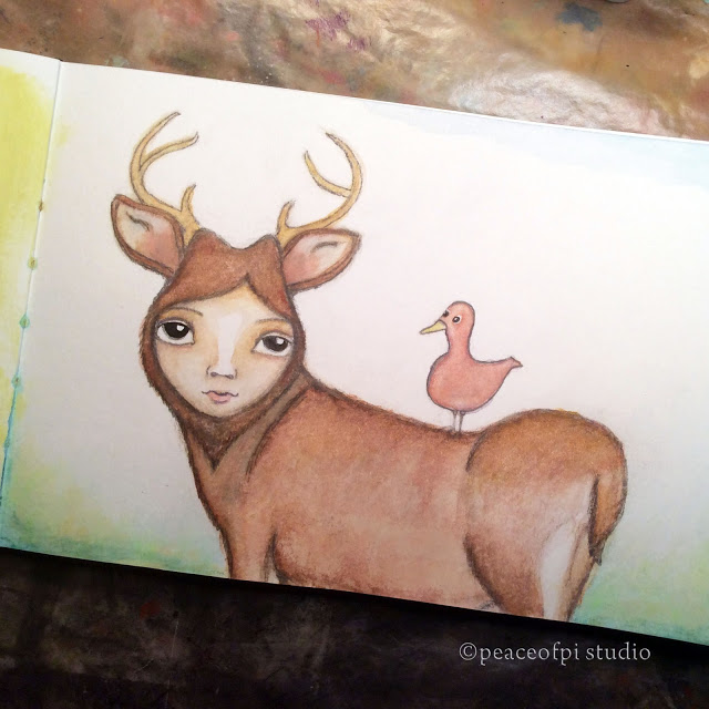 640x640 Peaceofpi Studio Folk Art Animal Watercolor Paintings - Watercolor Doe