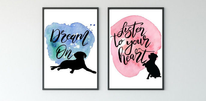 686x336 Pawsitivity! Watercolor Dog Art Prints Amp Accessories! - Watercolor Dog Art