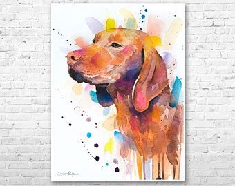 340x270 Watercolor Dog Art Etsy - Watercolor Dog Art