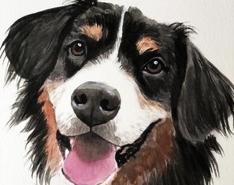 340x270 Custom Dog Painting Etsy - Watercolor Dog Painting