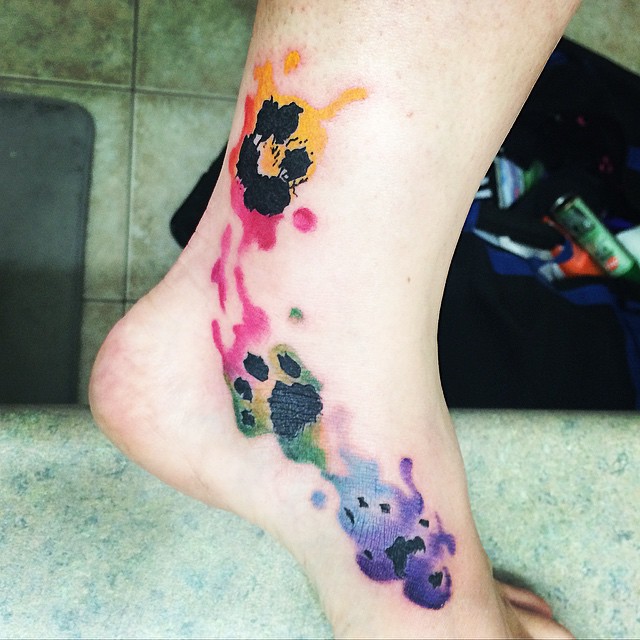 640x640 Best Paw Print Tattoo Meanings And Designs - Watercolor Dog Paw Tattoo