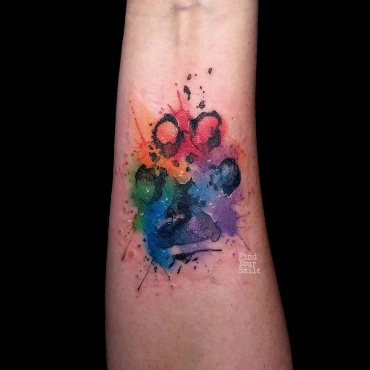 728x728 Dog Paw Tattoo Watercolor Best Tattoo Ideas Gallery - Watercolor Dog Paw Tattoo