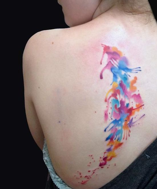 550x660 Creative Watercolor Tattoos For Men And Women Amazing Tattoo - Watercolor Dolphin Tattoo