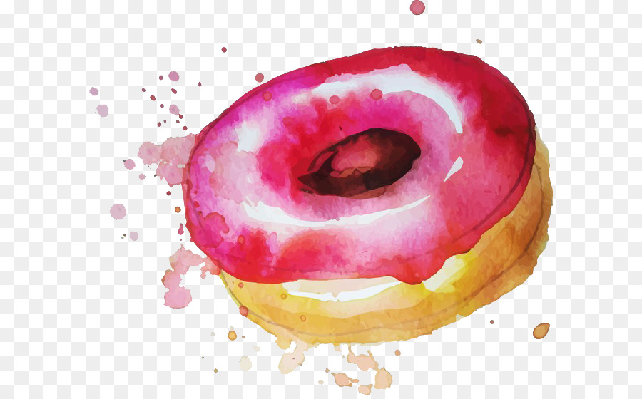 900x560 Doughnut Dessert Watercolor Painting - Watercolor Donut