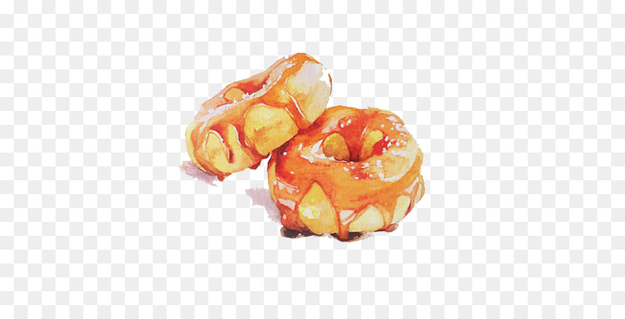 900x460 Doughnut Watercolor Painting Drawing Illustration - Watercolor Donut