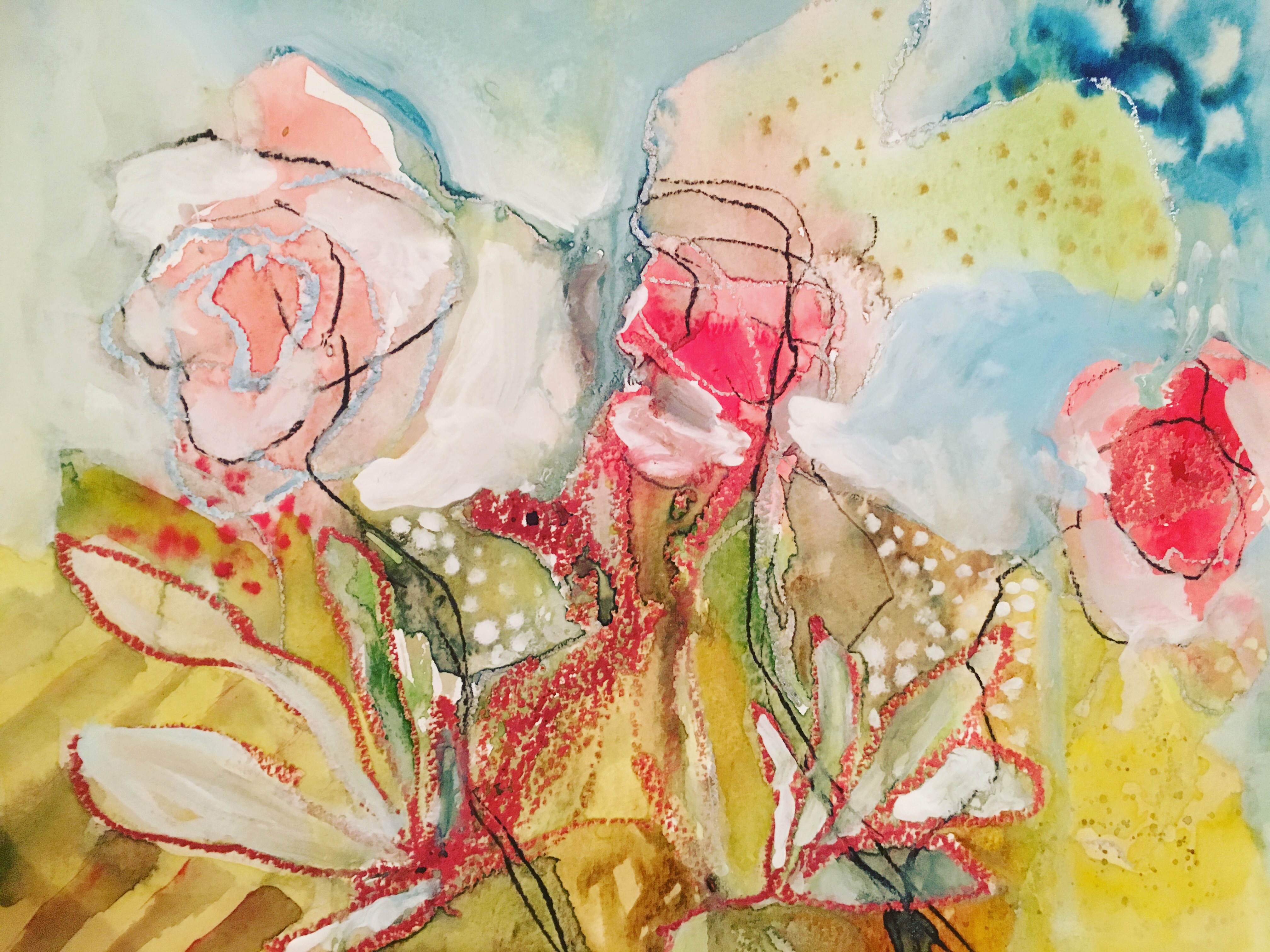 4032x3022 Watercolor Doodles Nightblue Art - Watercolor Doodles