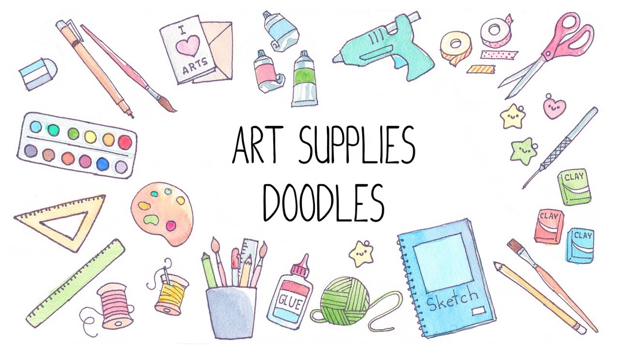1280x720 Art Supplies Doodles Cute Doodles Amp Watercolor Ideas - Watercolor Doodles