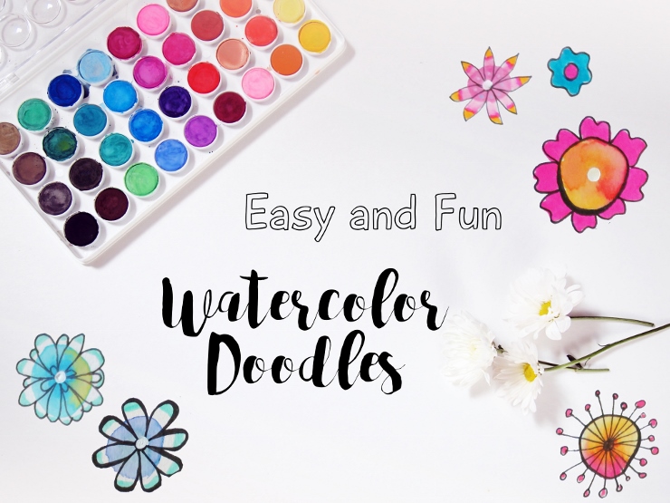740x555 Easy And Fun Watercolor Flower Doodles - Watercolor Doodles