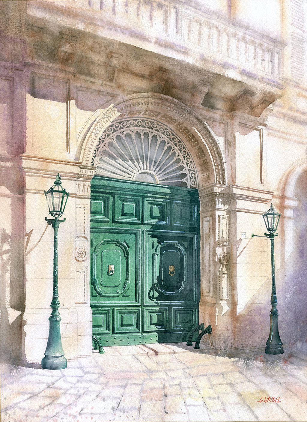 1024x1407 Emerald Door - Watercolor Door