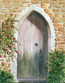 250x320 Original Watercolor Paintings - Watercolor Door