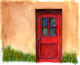 272x222 Red Door Watercolor - Watercolor Door