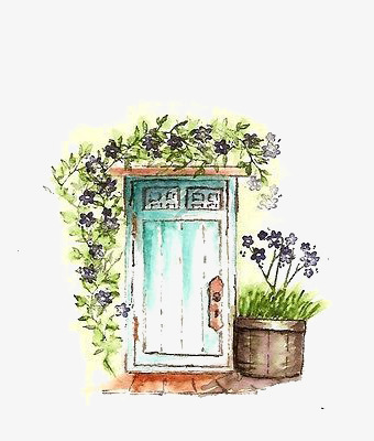 340x400 Retro Wooden Door, Doors, Country Style, Watercolor Png Image And - Watercolor Door