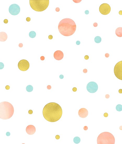 467x550 Gold Peach Blue Watercolor Dots Design Posters By Dreamingmind - Watercolor Dots