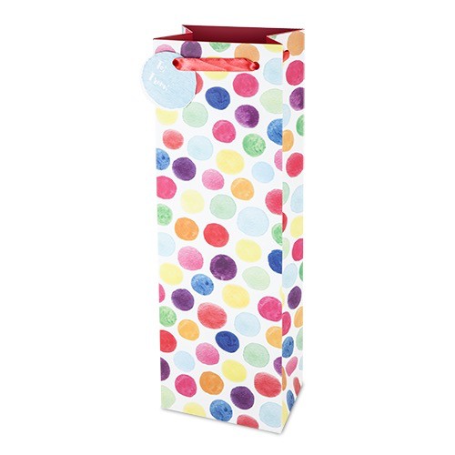 500x500 Accessories Watercolor Dots 1 Bottle Gift Bag - Watercolor Dots