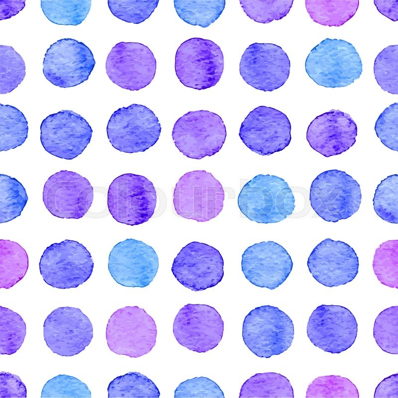 800x800 Seamless Hand Drawn Watercolor Pattern Made Of Round Purple And - Watercolor Dots