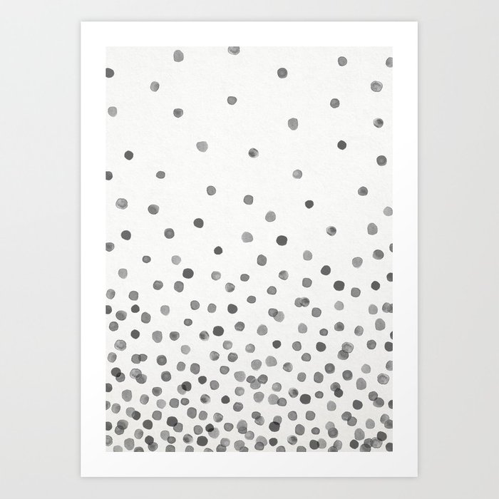 700x700 Black Watercolor Dots Art Print By Kindofstyle Society6 - Watercolor Dots