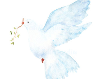 340x270 Dove Watercolor Etsy - Watercolor Dove