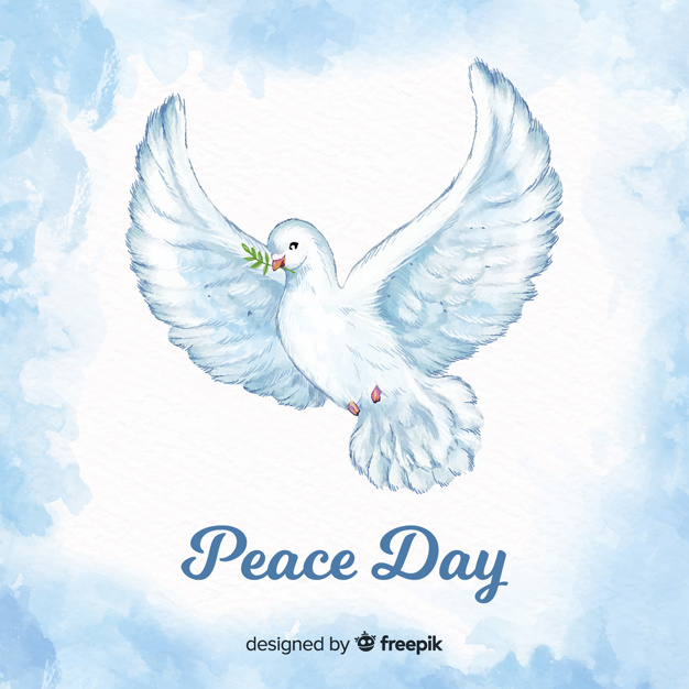 626x626 Peace Day Background With Watercolor Dove Vector Free Download - Watercolor Dove