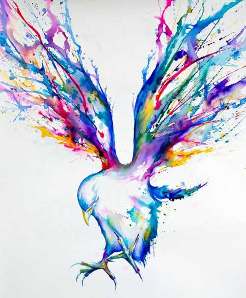 500x606 Watercolor Achilles Bird Dove Cartoon Animals Print Wall - Watercolor Dove