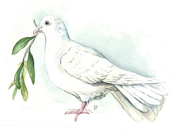 570x419 Watercolor Dove Modern Art In 2018 Watercolor - Watercolor Dove