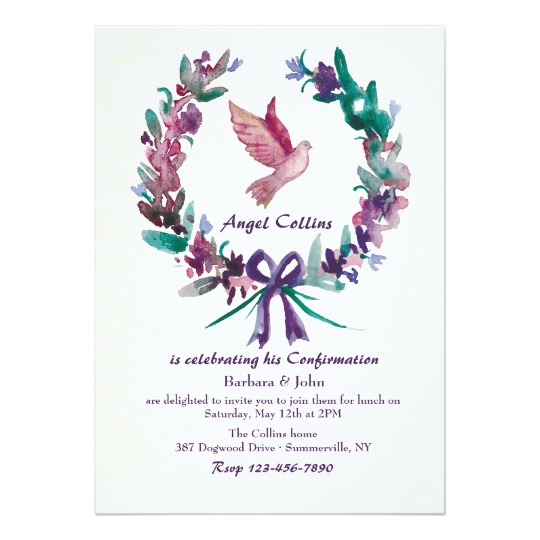 540x540 Watercolor Dove Religious Invitation - Watercolor Dove