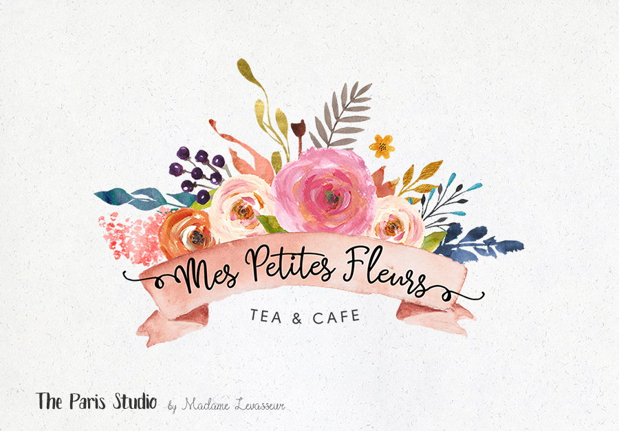 900x626 Watercolor Floral Banner Logo Photoshop Logo Download - Watercolor Download