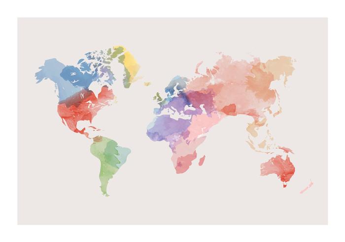 700x490 Watercolor World Map Vector - Watercolor Download