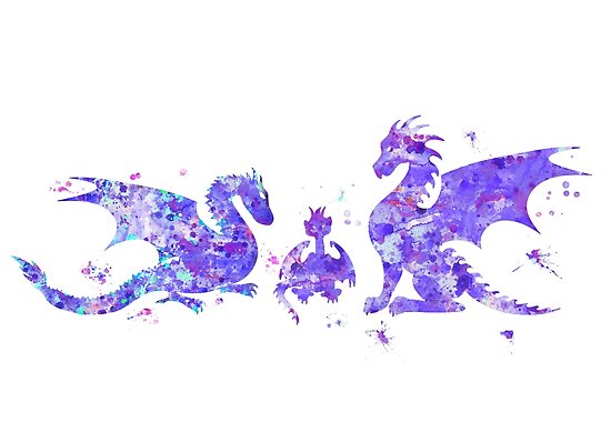 550x389 Dragon Family, Dragon, Nursery Dragon, Watercolor Dragon, Dragon - Watercolor Dragon