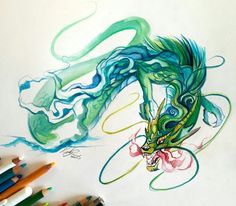 236x206 Mythical Dragon Watercolor Painting - Watercolor Dragon Paintings