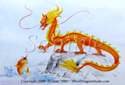400x273 Oriental Dragons, Dragon Art Personalized With Chinese - Watercolor Dragon Paintings