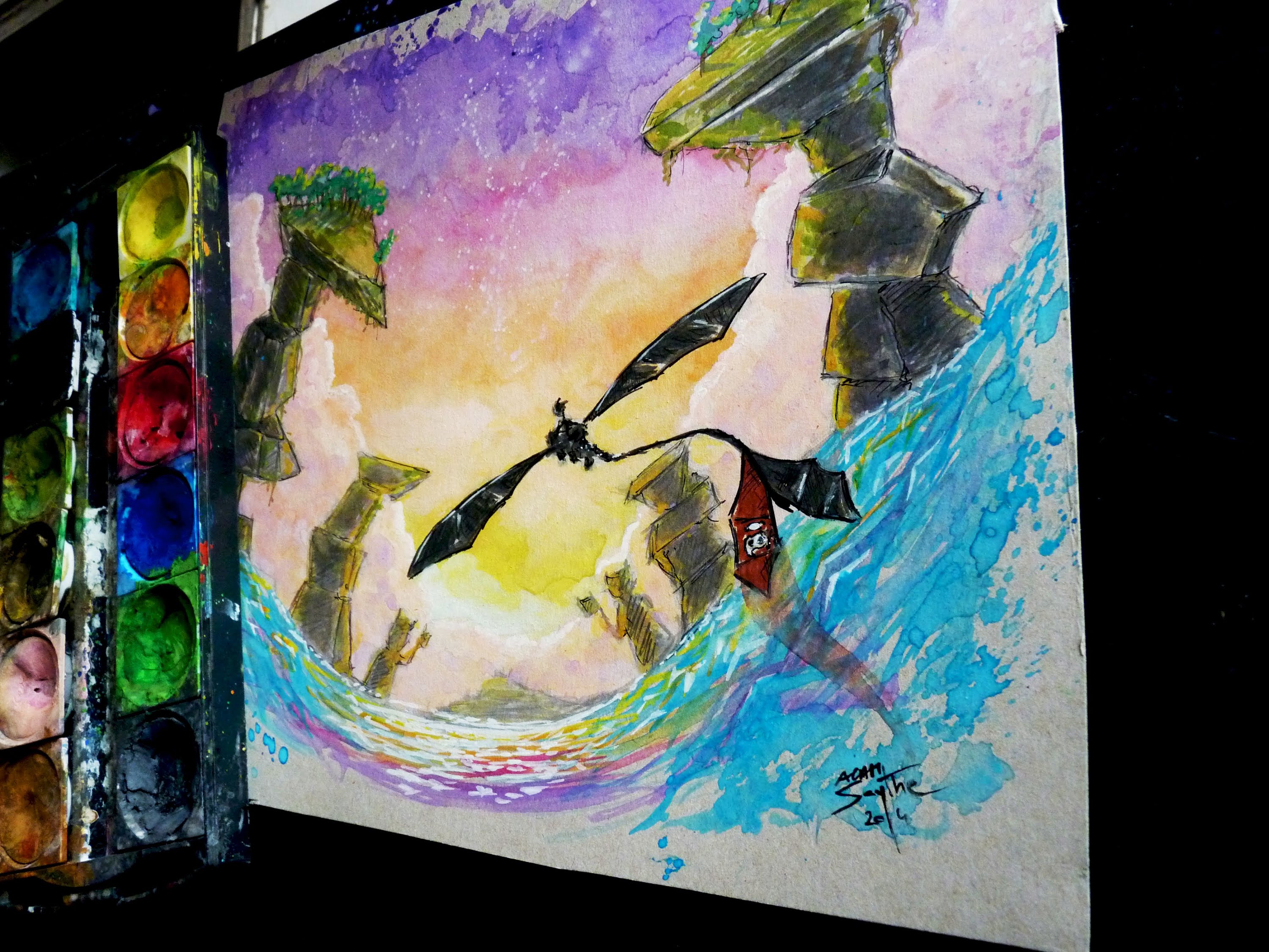 3000x2250 Watercolor Time Lapse Painting Ink) - Watercolor Dragon Paintings