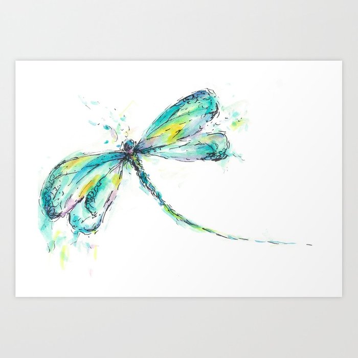 700x700 Watercolor Dragonfly Art Print By Consiesindet Society6 - Watercolor Dragonfly