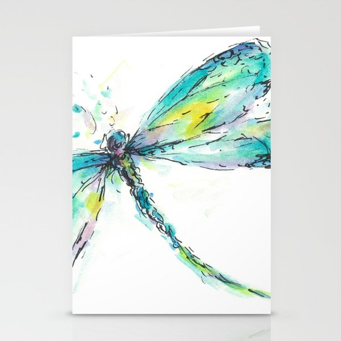 700x700 Watercolor Dragonfly Stationery Cards By Consiesindet Society6 - Watercolor Dragonfly